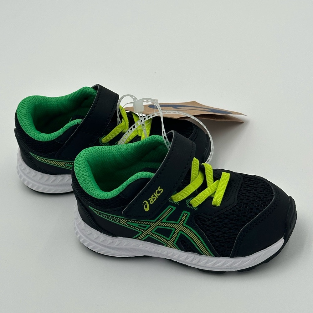 ASICS Kids' Black and Green Running Shoes